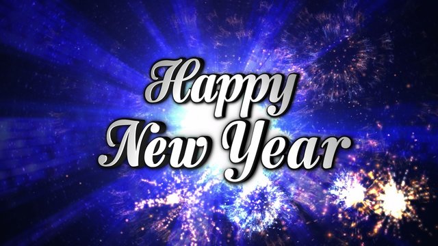 Happy New Year,  Text in Disco Dance Tunnel, In / Out,  Rotation Text, Loop, with Alpha Channel, 4k
