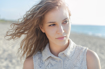 Beautiful girl on a beach