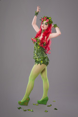 Woman nature isolated on the gray background