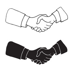 Hand drawn handshake symbols