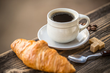 Coffee and croissant