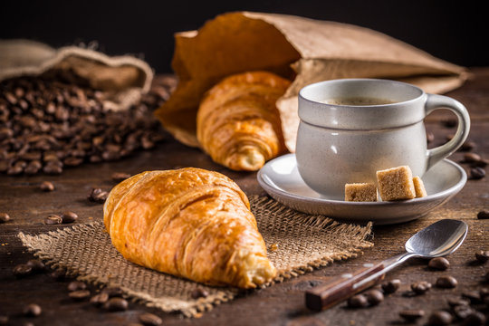 Coffee and croissant