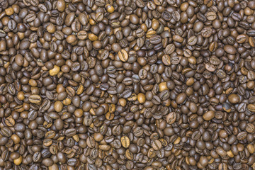 Roasted coffee beans background texture