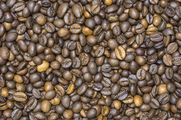 Roasted coffee beans background texture