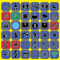 symbols of for used in airport and terminal