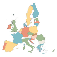 colorful map of European Union