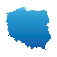 Obraz premium blue map of Poland