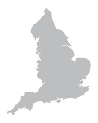grey vector map of England