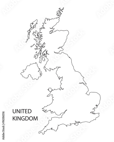 "black outline of United Kingdom map" Stock image and royalty-free