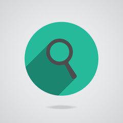 Search Icon. Magnifying Glass. vector illustration with soft shadow on a gray background