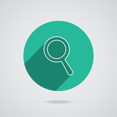 Search Icon. Magnifying Glass. vector illustration with soft shadow on a gray background