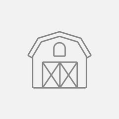 Obraz premium Farm building line icon.