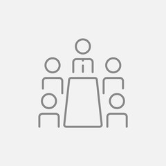 Business meeting in the office line icon.