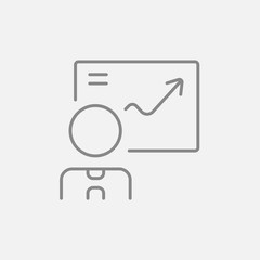 Businessman with infographic line icon.