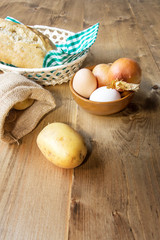 Ingredients Typical Spanish potato omelet