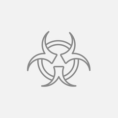 Bio hazard sign line icon.