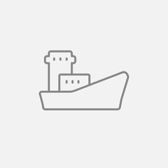 Cargo container ship line icon.
