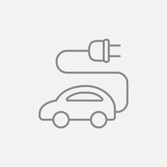 Electric car line icon.