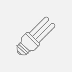 Energy saving light bulb line icon.