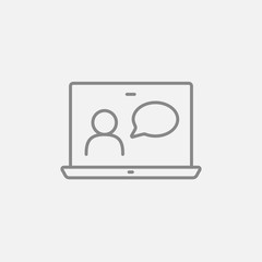 Online education line icon.