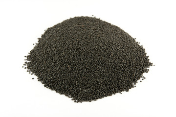 sweet basil seed on white background