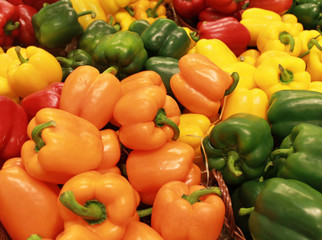 poivrons orange vert jaune et rouge