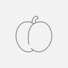 Plum with leaf line icon.