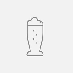 Glass of beer line icon.