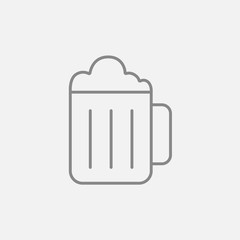 Mug of beer line icon.
