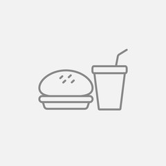 Fast food meal line icon.