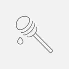 Honey dipper line icon.