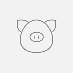 Pig head line icon.