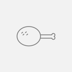 Chicken leg line icon.