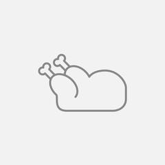 Raw chicken line icon.