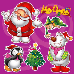 Christmas cartoon elements