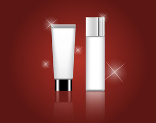 Modern Package Beauty Cosmetic Product Vector Presentation