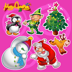 Obraz na płótnie Canvas Christmas cartoon elements