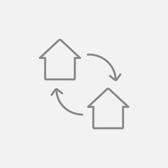 House exchange line icon.