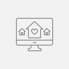 Smart house technology line icon.