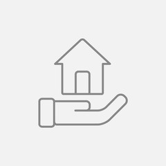 House insurance line icon.