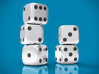 Isolated 3D Dice Background