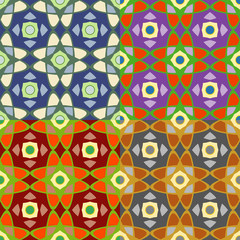 Fototapeta premium Set of seamless vector pattern