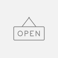 Open sign line icon.