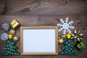Frame With Christmas Decoration And Copy Space