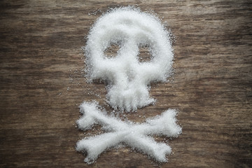 unhealthy white sugar concept