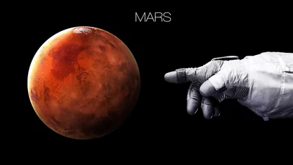 Fotobehang Mars - planeet van het zonnestelsel met hoge resolutie van de beste kwaliteit. Alle planeten beschikbaar. Deze afbeeldingselementen geleverd door NASA © Vadimsadovski