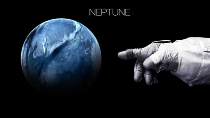 Neptune - High resolution best quality solar system planet. All the planets available. This image elements furnished by NASA - obrazy, fototapety, plakaty