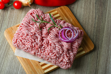 Raw minced pork meat