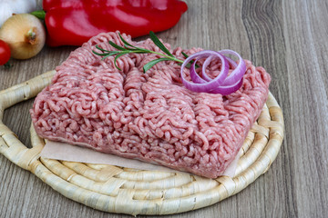 Raw minced pork meat