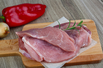 Raw pork Schnitzel